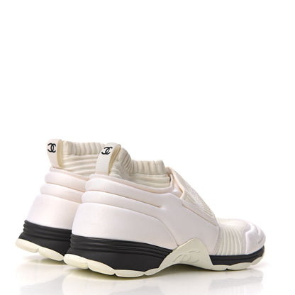 Chanel Stretch Fabric CC Sneakers 39 White 4 of 13