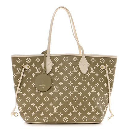 Louis Vuitton Empreinte Monogram Spring In The City Neverfull MM Kaki Beige Cream 1 of 9