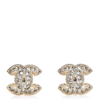 Chanel Crystal CC Earrings Gold 1 of 5