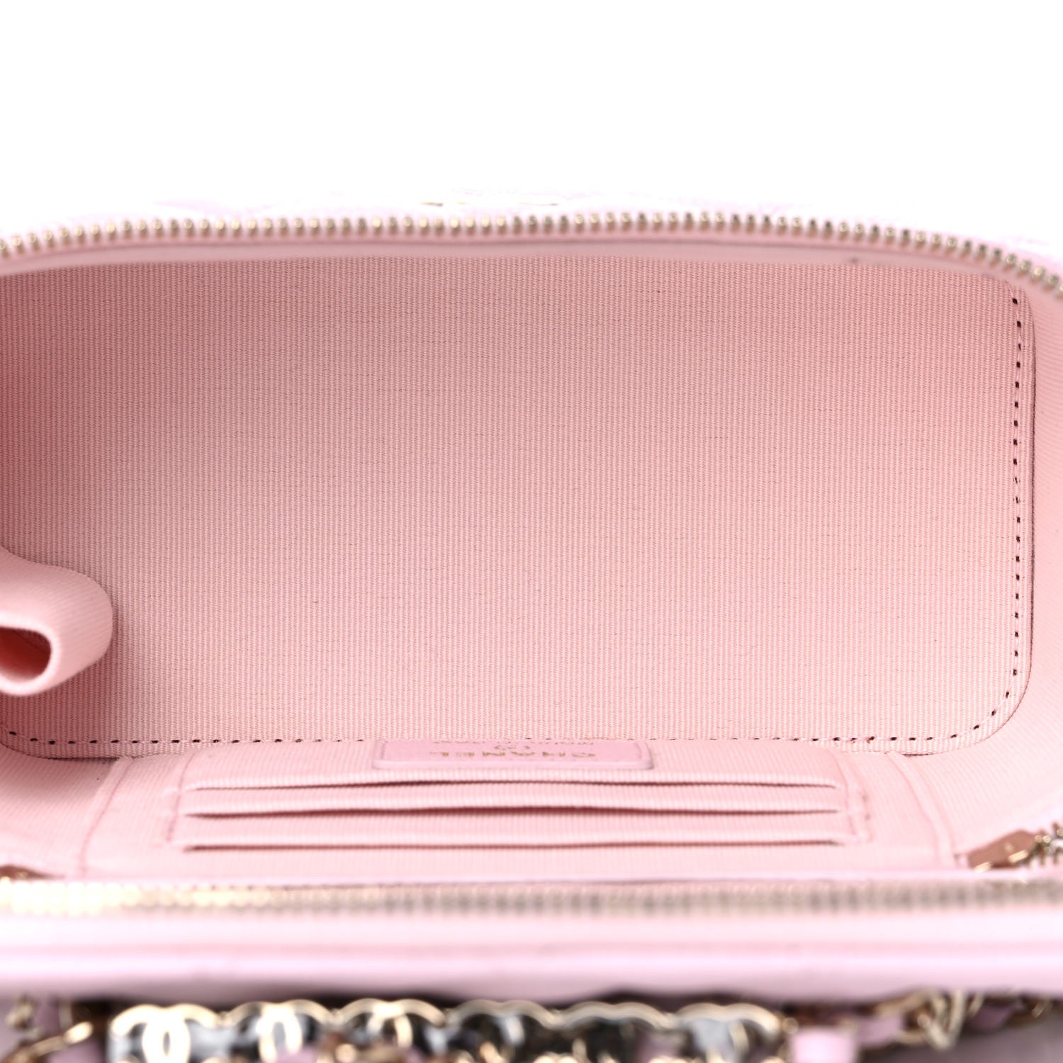 Chanel Caviar Quilted Small Tiny CC Vanity Case With Chain Light Pink 6 of 12