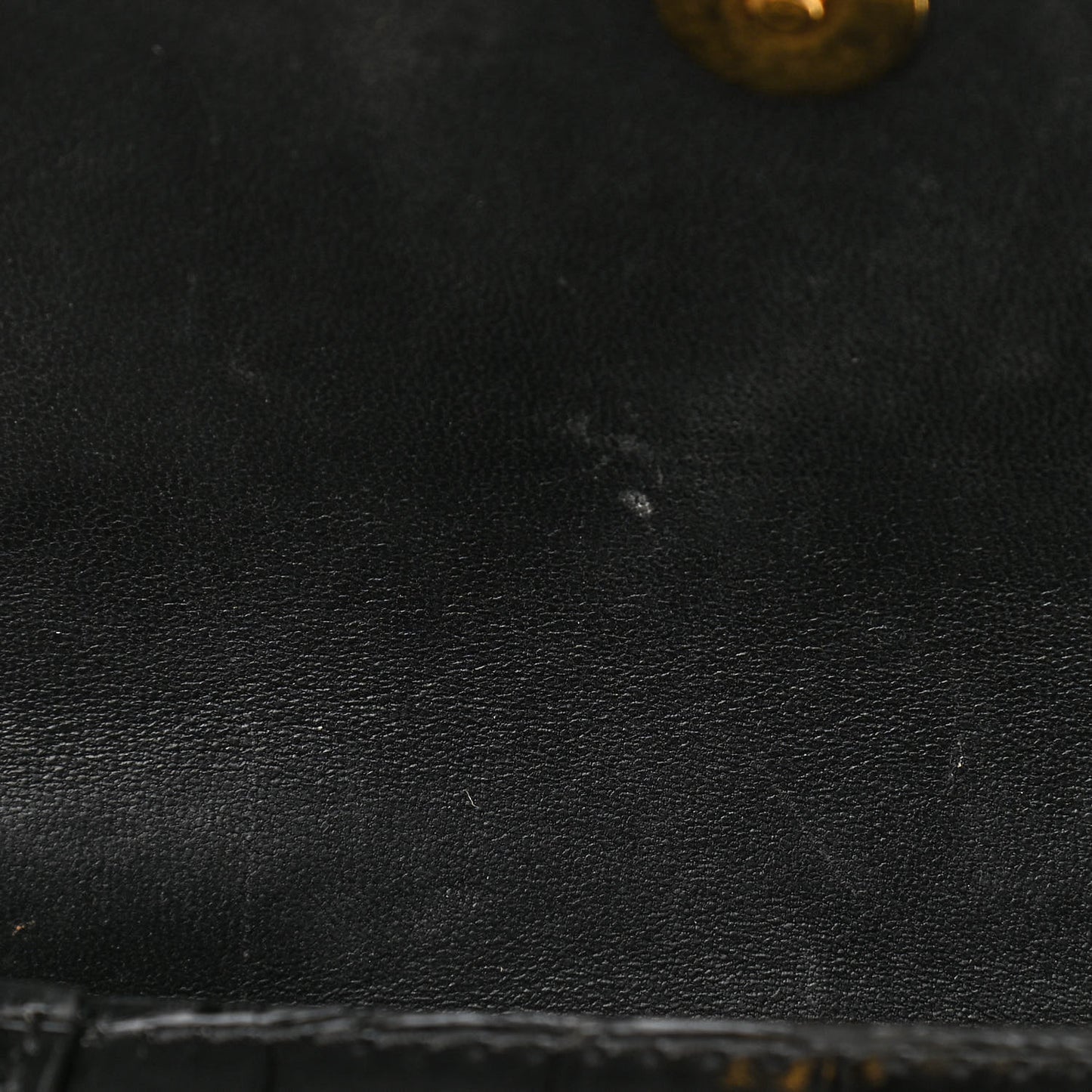 Shiny Calfskin Crocodile Embossed Hourglass Top Handle Bag XS Black