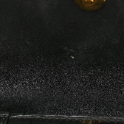 Balenciaga Shiny Calfskin Crocodile Embossed Hourglass Top Handle Bag XS Black 12 of 17