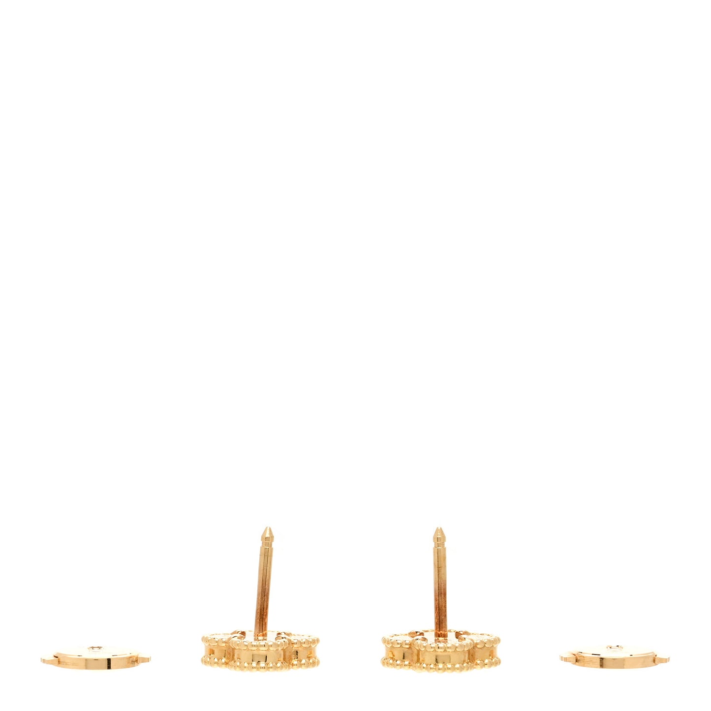 18K Yellow Gold Black Onyx Sweet Alhambra Earrings