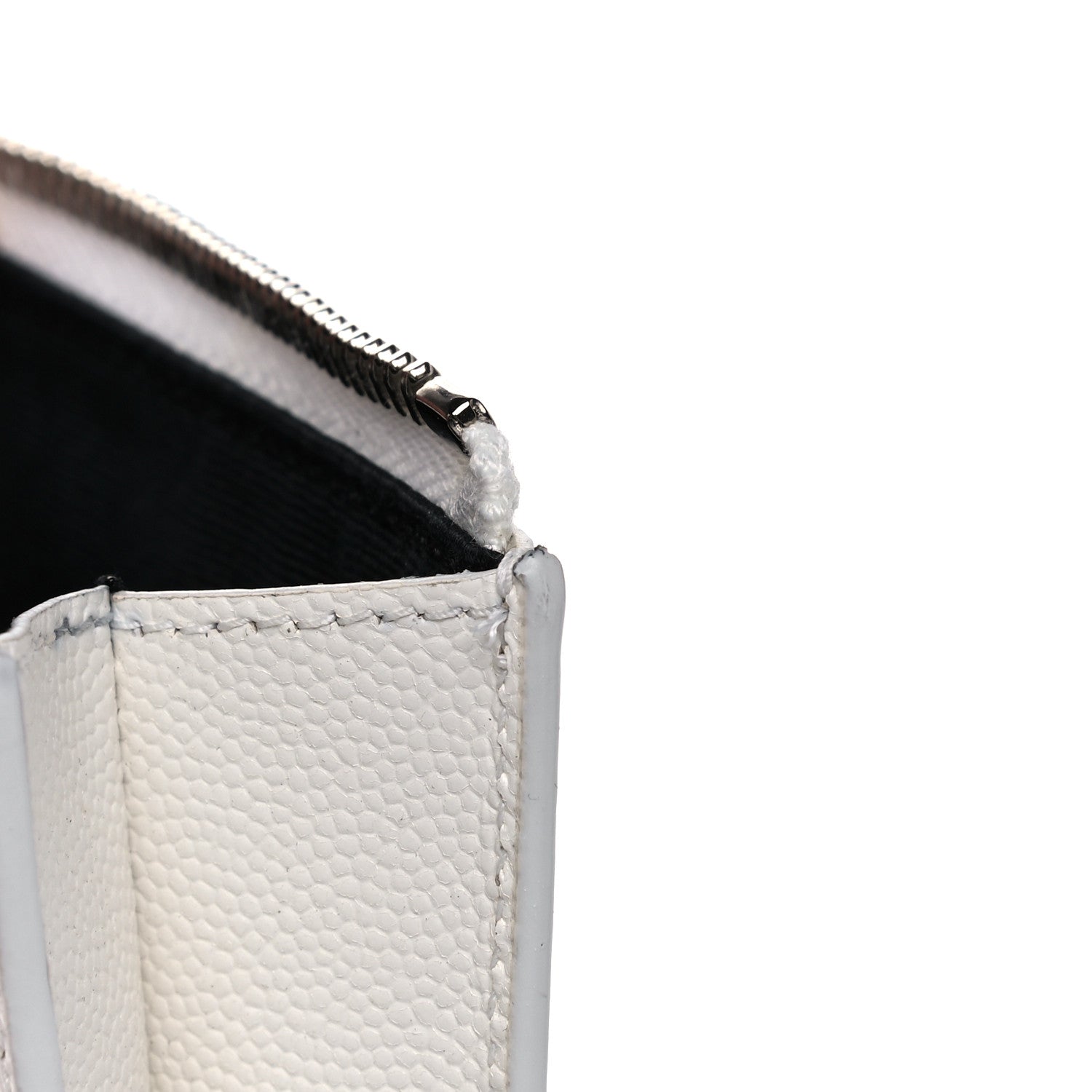 Saint Laurent Grain de Poudre Zipped Document Holder White 11 of 12