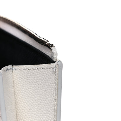 Saint Laurent Grain de Poudre Zipped Document Holder White 11 of 12