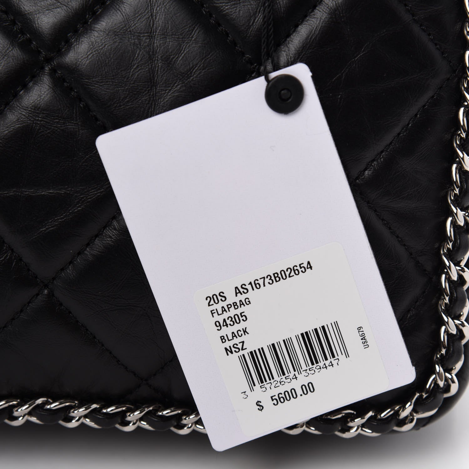 Chanel Crumpled Calfskin Quilted Large Chain All Over Flap Bag Black 11 of 12