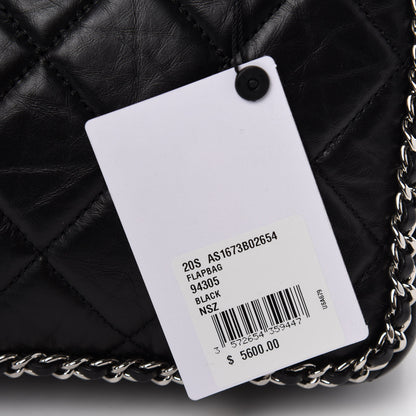 Chanel Crumpled Calfskin Quilted Large Chain All Over Flap Bag Black 11 of 12
