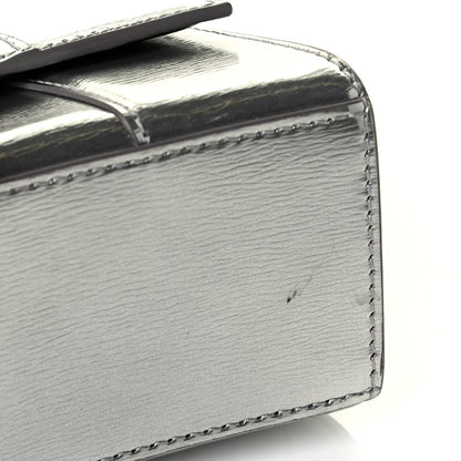 Balenciaga Metallic Textured Calfskin Hourglass Top Handle Bag XS Silver 5 of 6