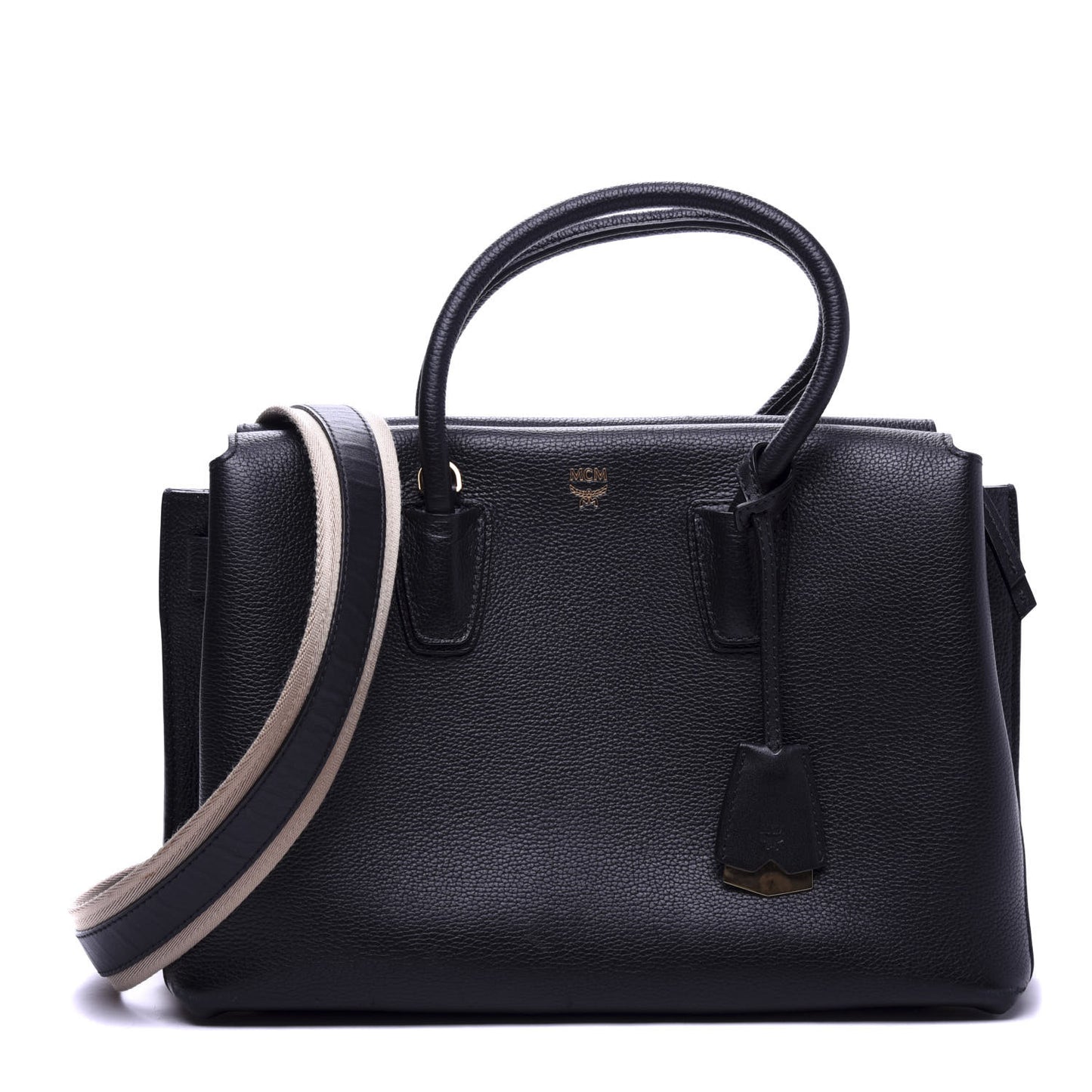 Grained Calfskin Medium Milla Tote Black