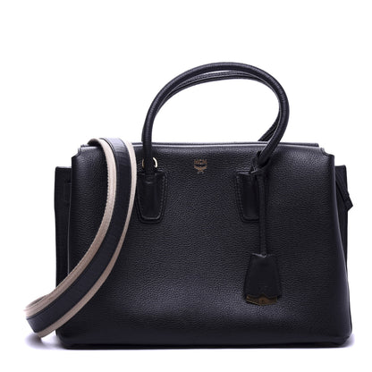 MCM Grained Calfskin Medium Milla Tote Black 1 of 9