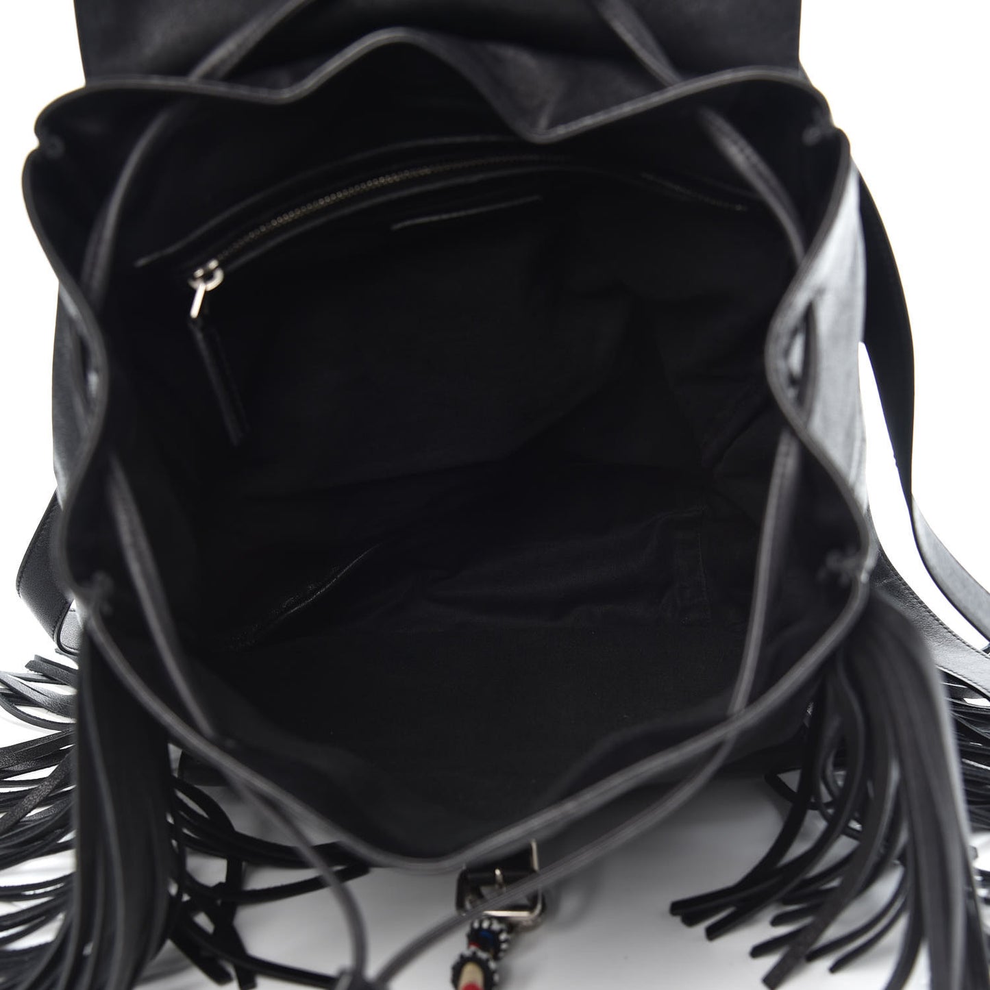Calfskin Fringe Festival Backpack Black