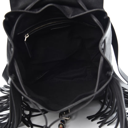 Saint Laurent Calfskin Fringe Festival Backpack Black 5 of 10