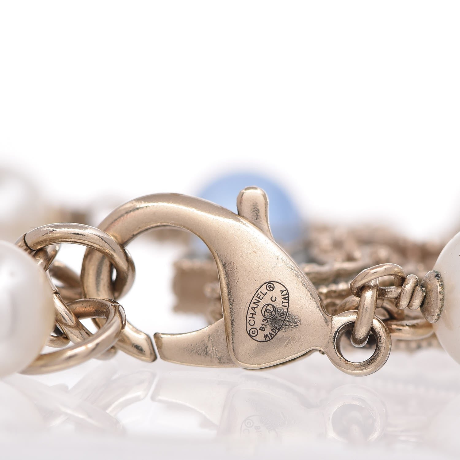 Chanel Pearl Beaded CC Bracelet Gold 4 of 5