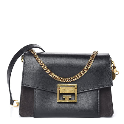 Givenchy Goatskin Suede Small GV3 Shoulder Bag Black 1 of 12
