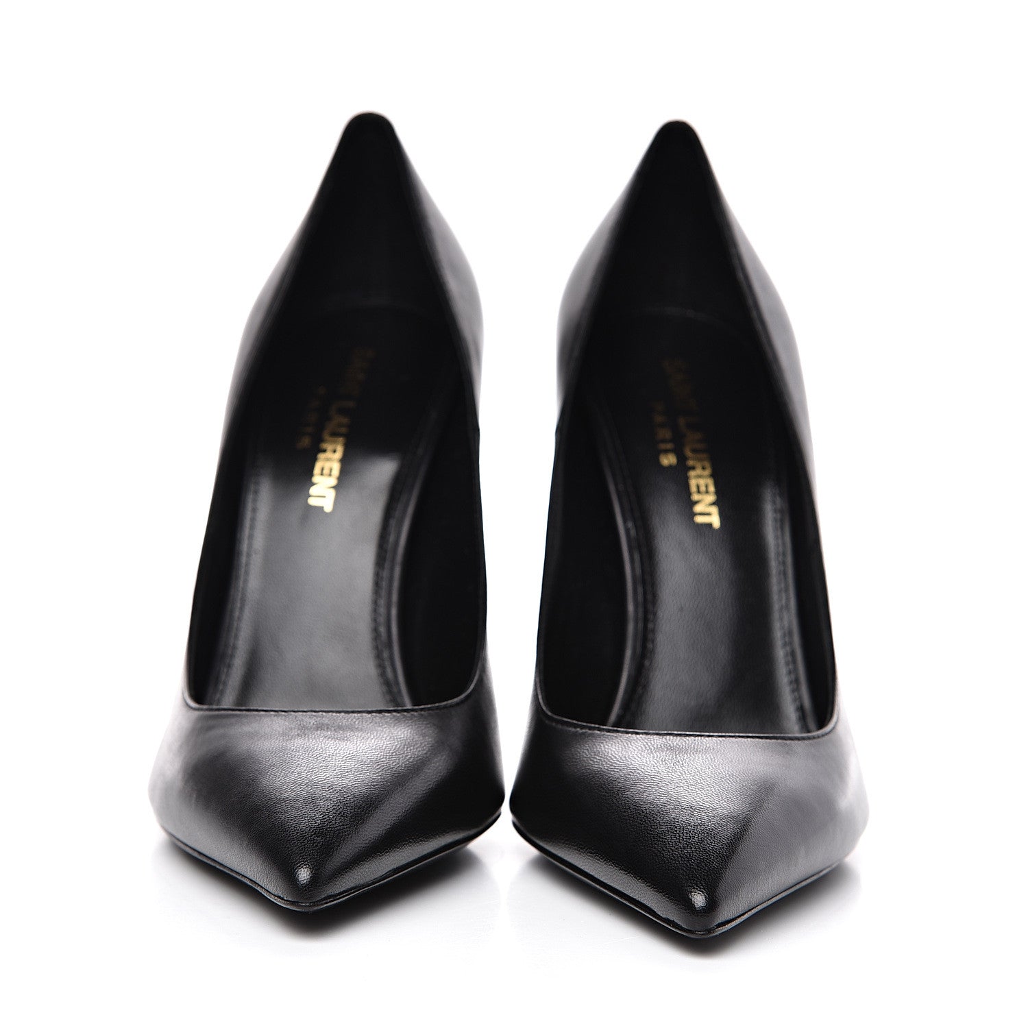 Saint Laurent Calfskin Opyum 100 Pumps 36 Black Gold 2 of 10