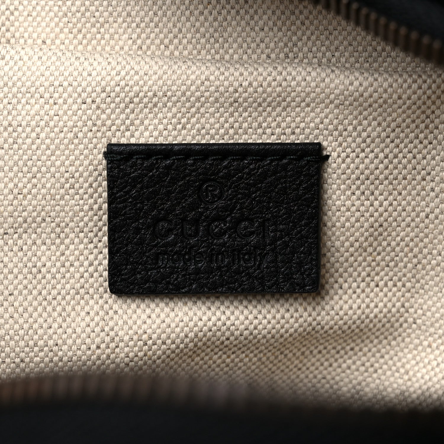 Gucci Grained Calfskin Logo Belt Bag Black 6 of 9