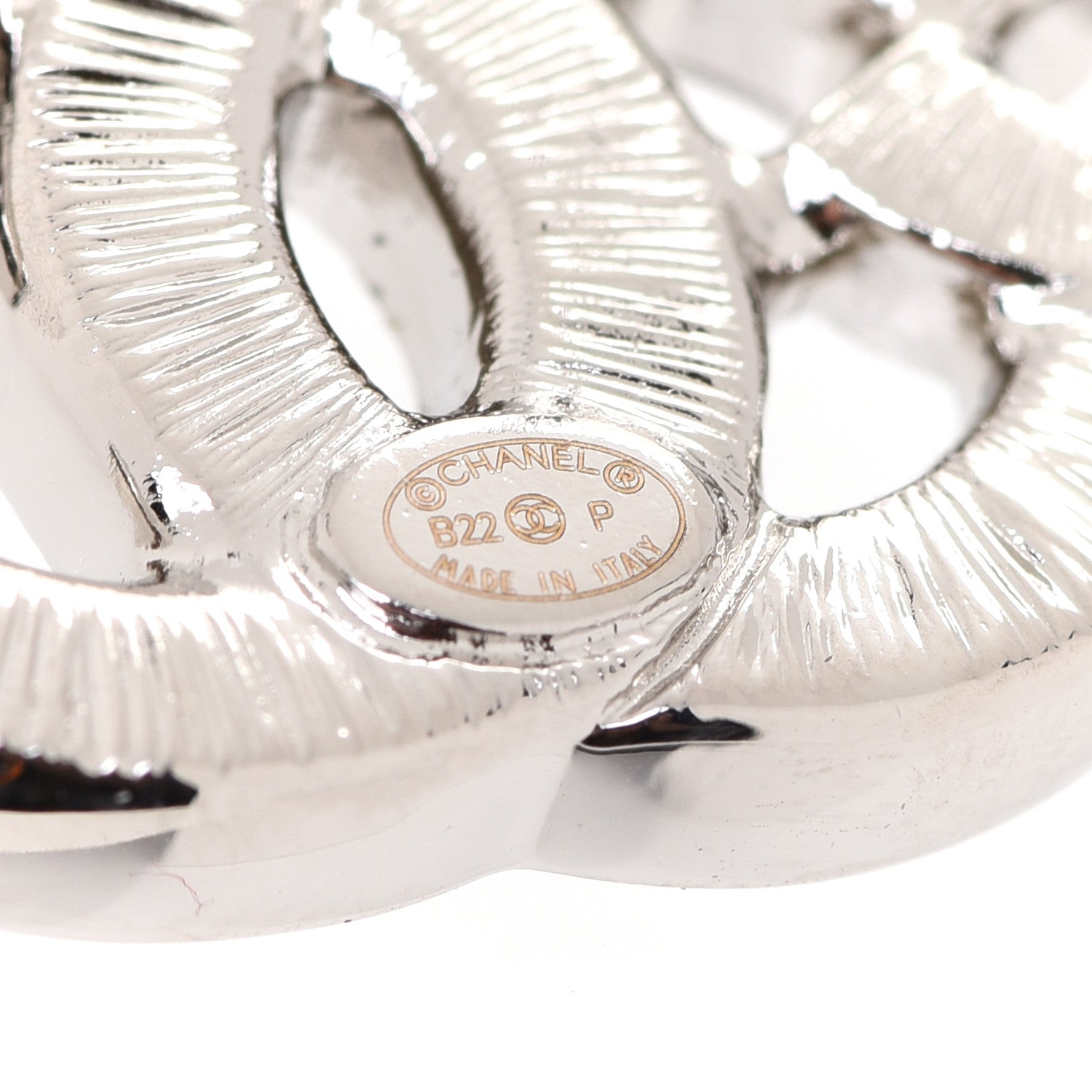 Chanel Baguette Crystal Double CC Earrings Silver 4 of 5