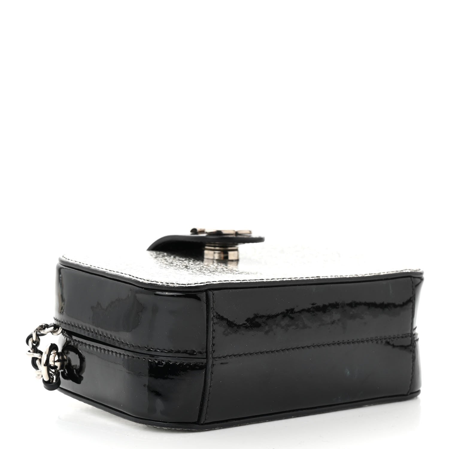 Chanel Glitter Patent Evening On The Moon Camera Case Silver 4 of 10