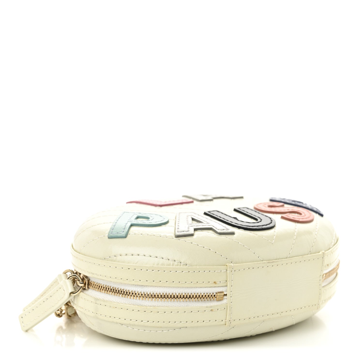 Chanel Embroidered Lambskin Chevron Quilted La Pausa Evening Bag White 4 of 11