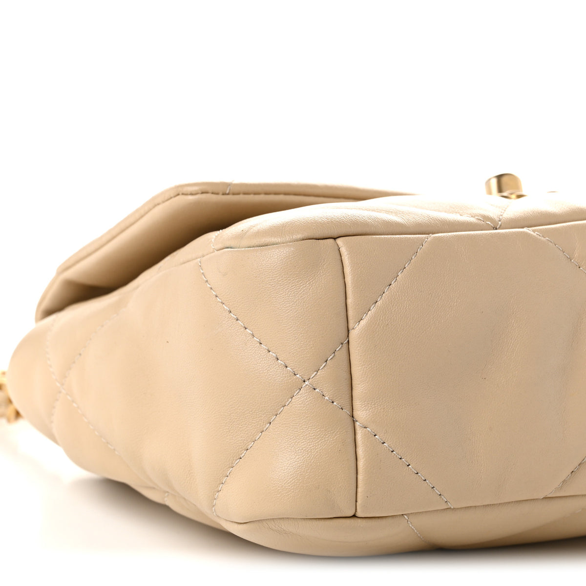 Lambskin Quilted Medium Chanel 19 Flap Beige