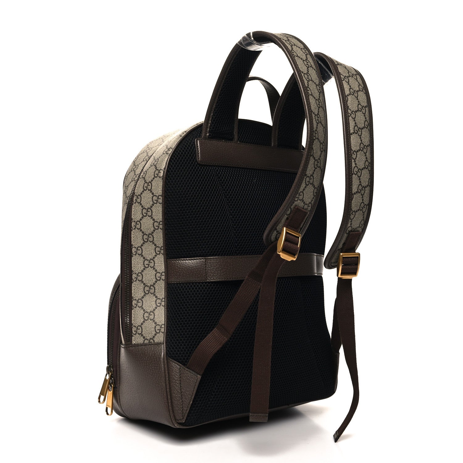 Gucci GG Supreme Monogram Ophidia Backpack Beige Ebony Brown 3 of 11