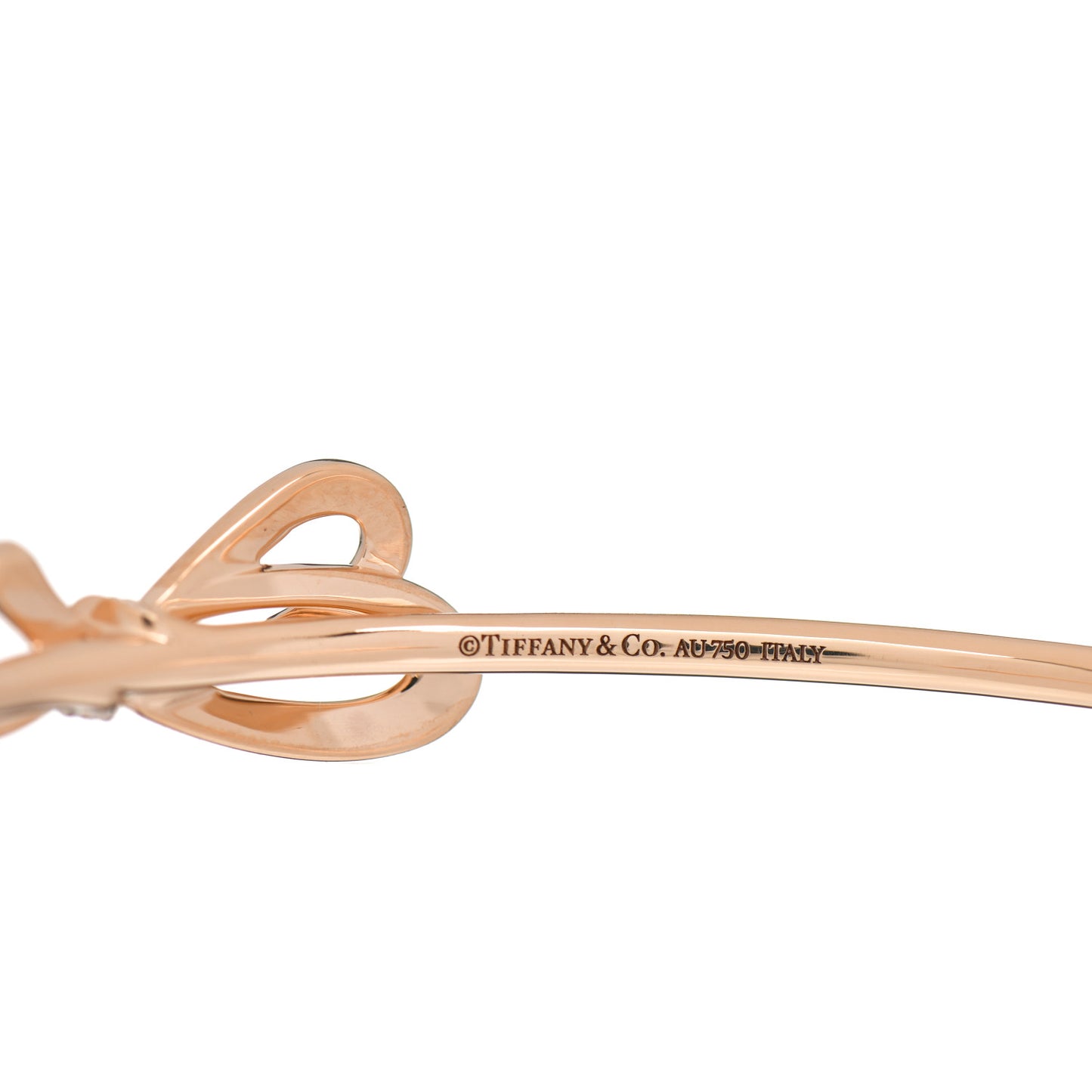 18K Rose Gold Diamond Bow Cuff Bracelet