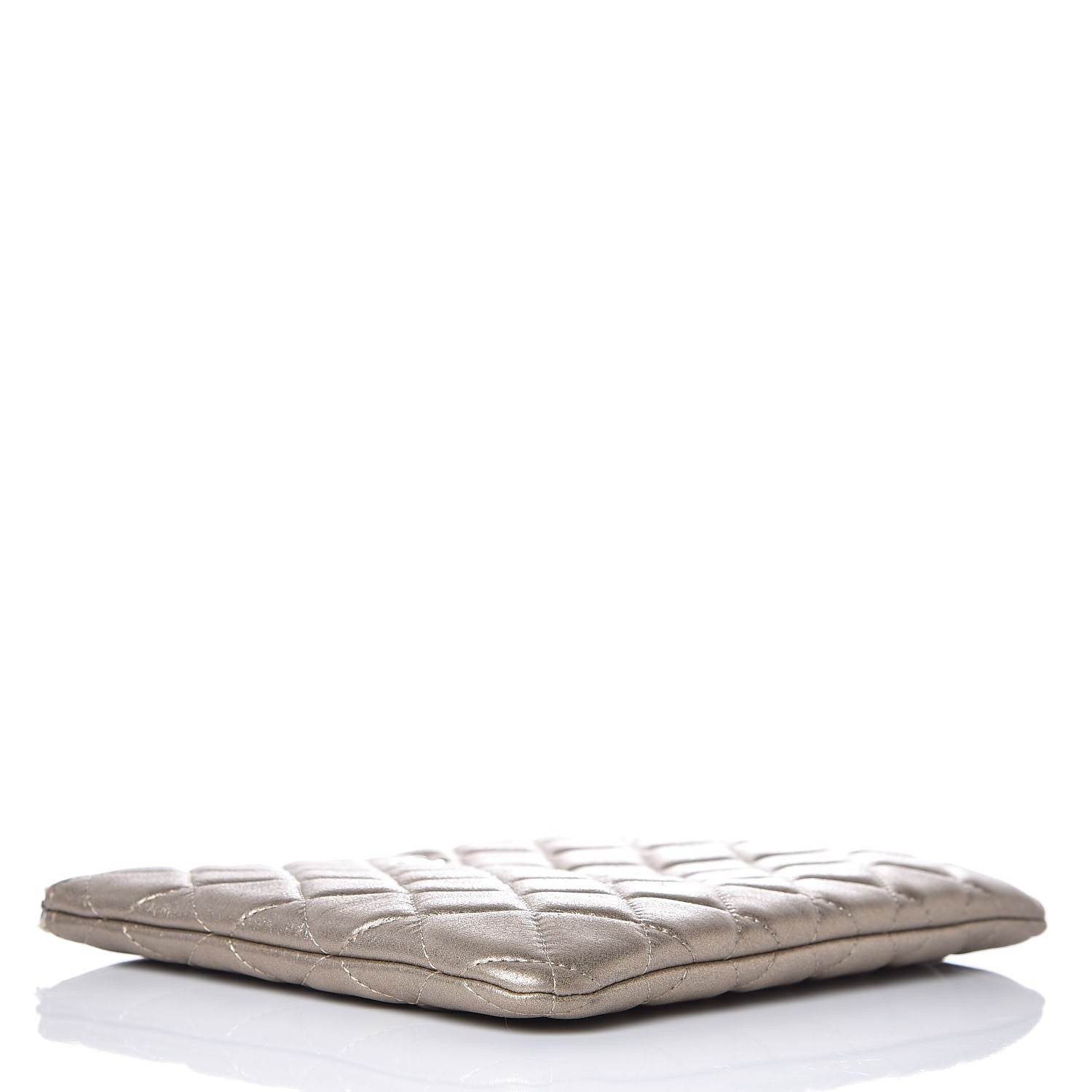 Chanel Metallic Lambskin Quilted Medium Cosmetic Case Gold 4 of 8