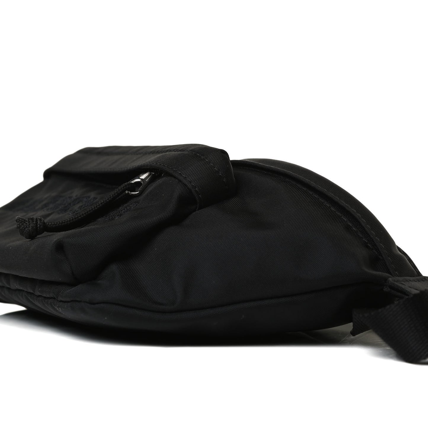 Textured Sport Nylon Logo Embroidered Wheel Beltpack Black