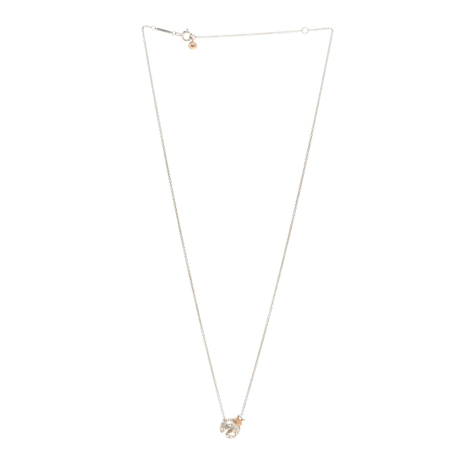 Tiffany Sterling Silver 18K Rose Gold Return to Tiffany Love Bugs Ladybug Pendant Necklace 3 of 5