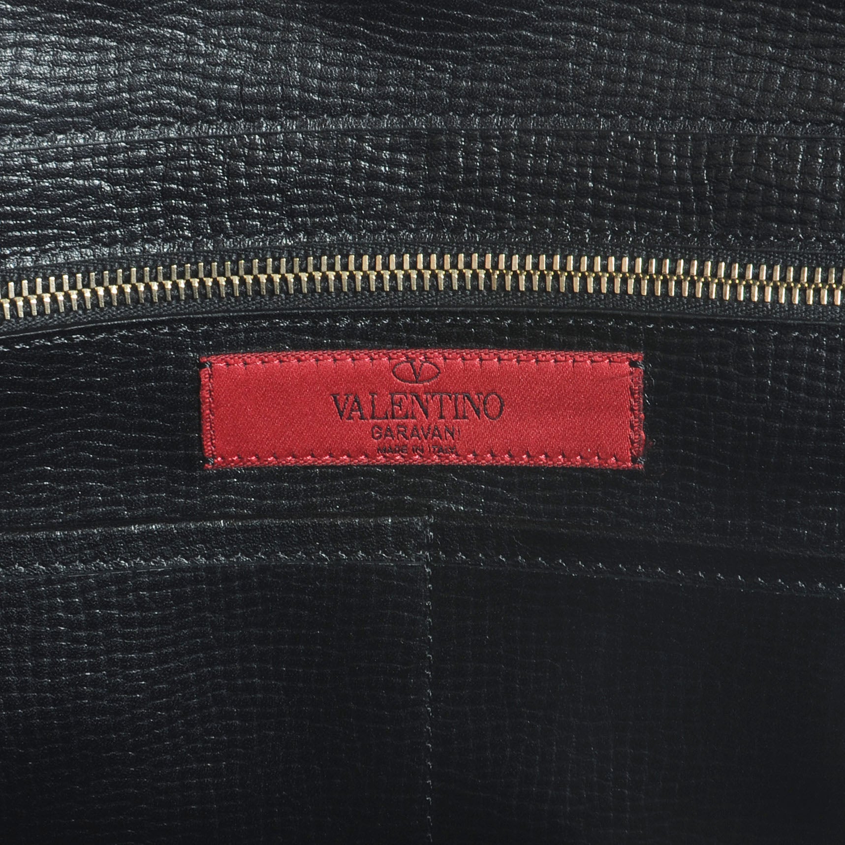 Valentino Garavani Textured Calfskin Medium Rockstud Tote Black 5 of 9