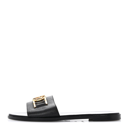Louis Vuitton Calfskin Lock It Flat Mule 38 Black 1 of 9