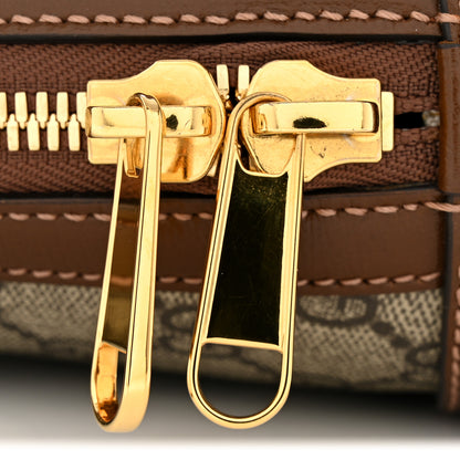 Gucci GG Supreme Monogram Azalea Calfskin Small Horsebit 1955 Top Handle Bag Beige Ebony Brown Sugar 11 of 13