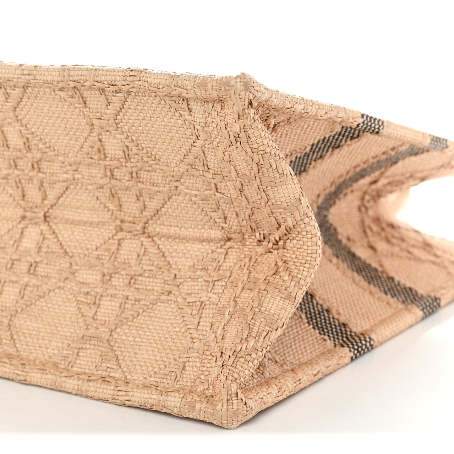 Raffia Cannage Medium Book Tote Natural