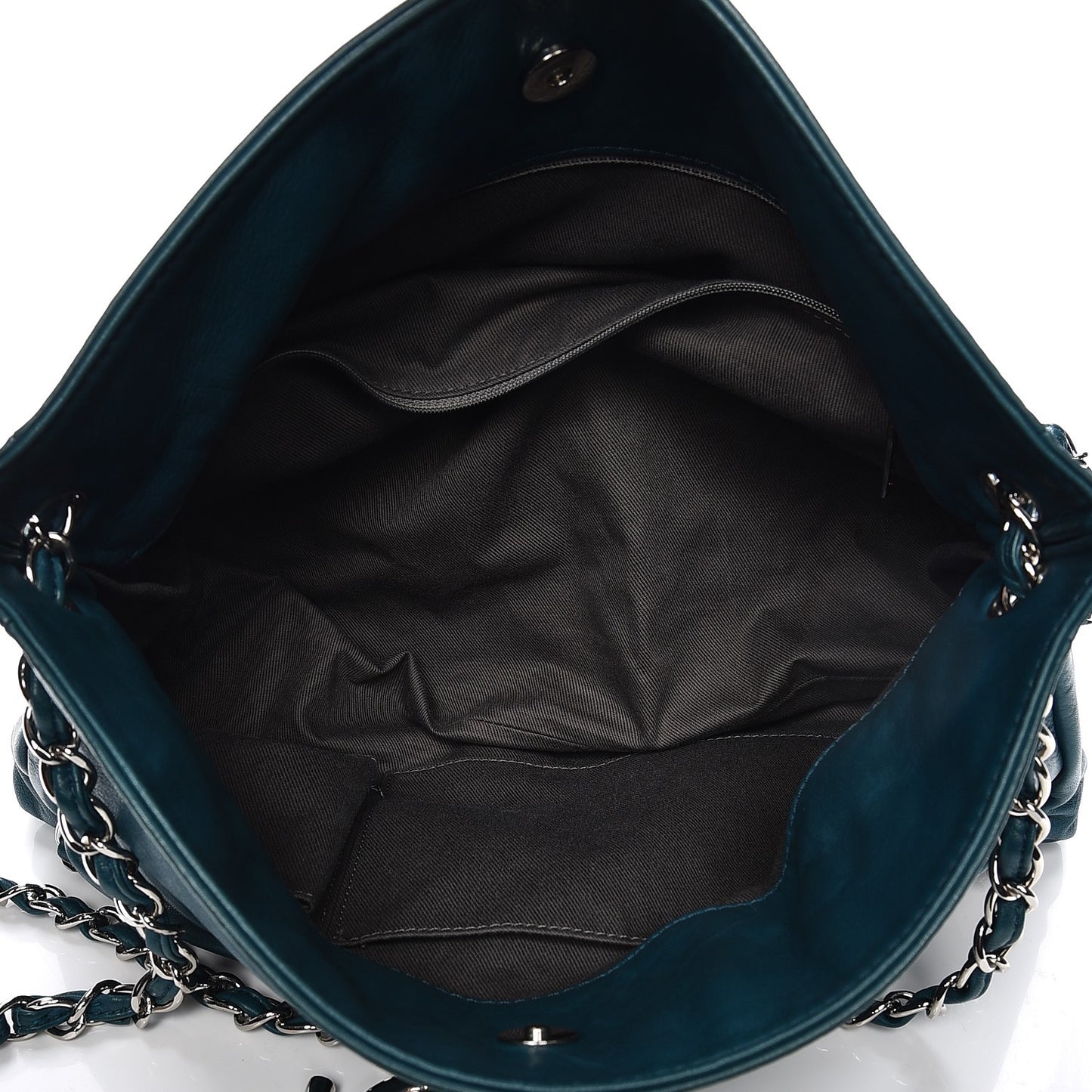 Lambskin Large Sharpei Shoulder Bag Turquoise