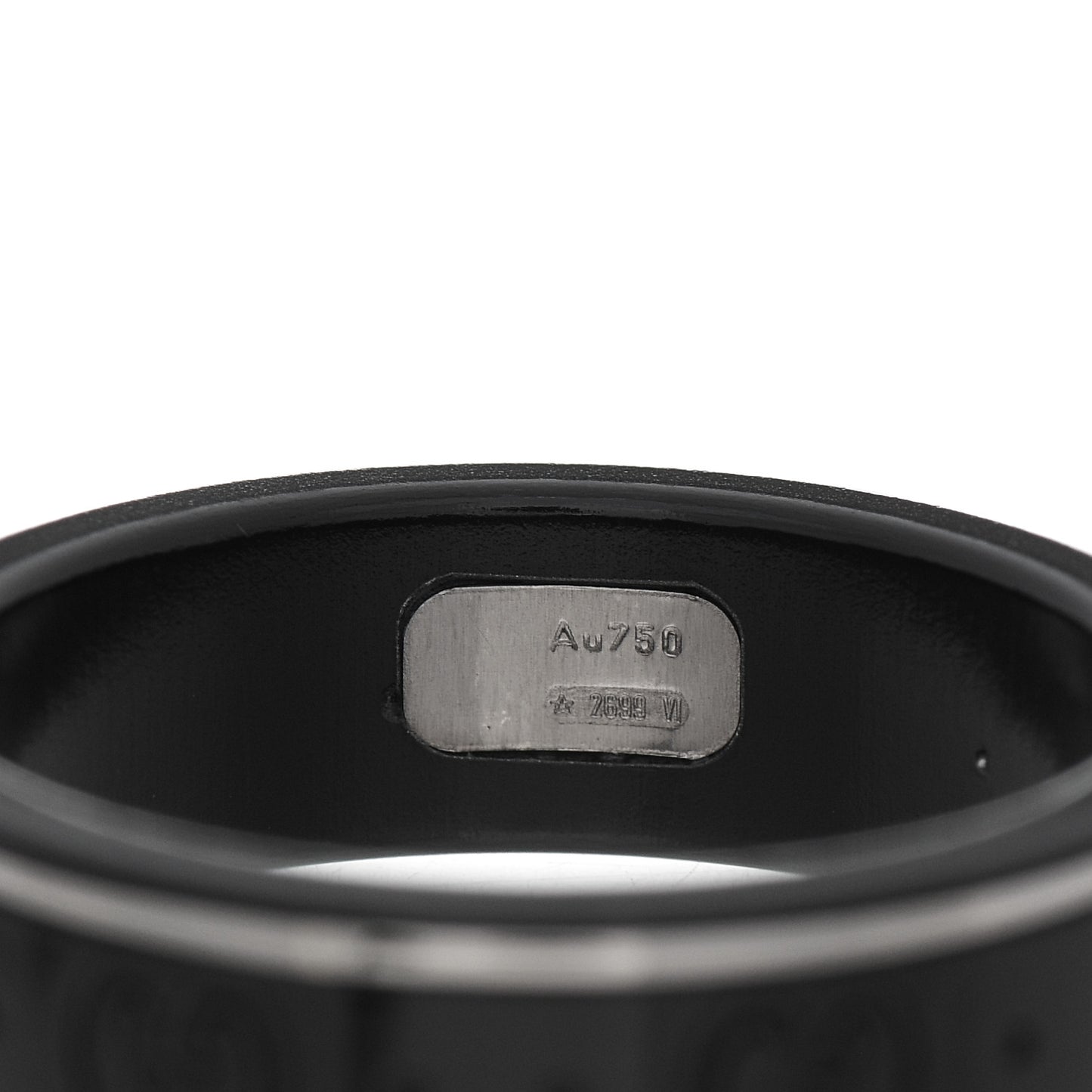 Black Synthetic Corundum 18K White Gold 4mm Icon Thin Band Ring 65 11
