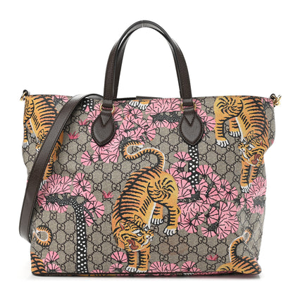 Gucci Soft GG Supreme Monogram Bengal Medium Crossbody Tote Beige Pink 1 of 14