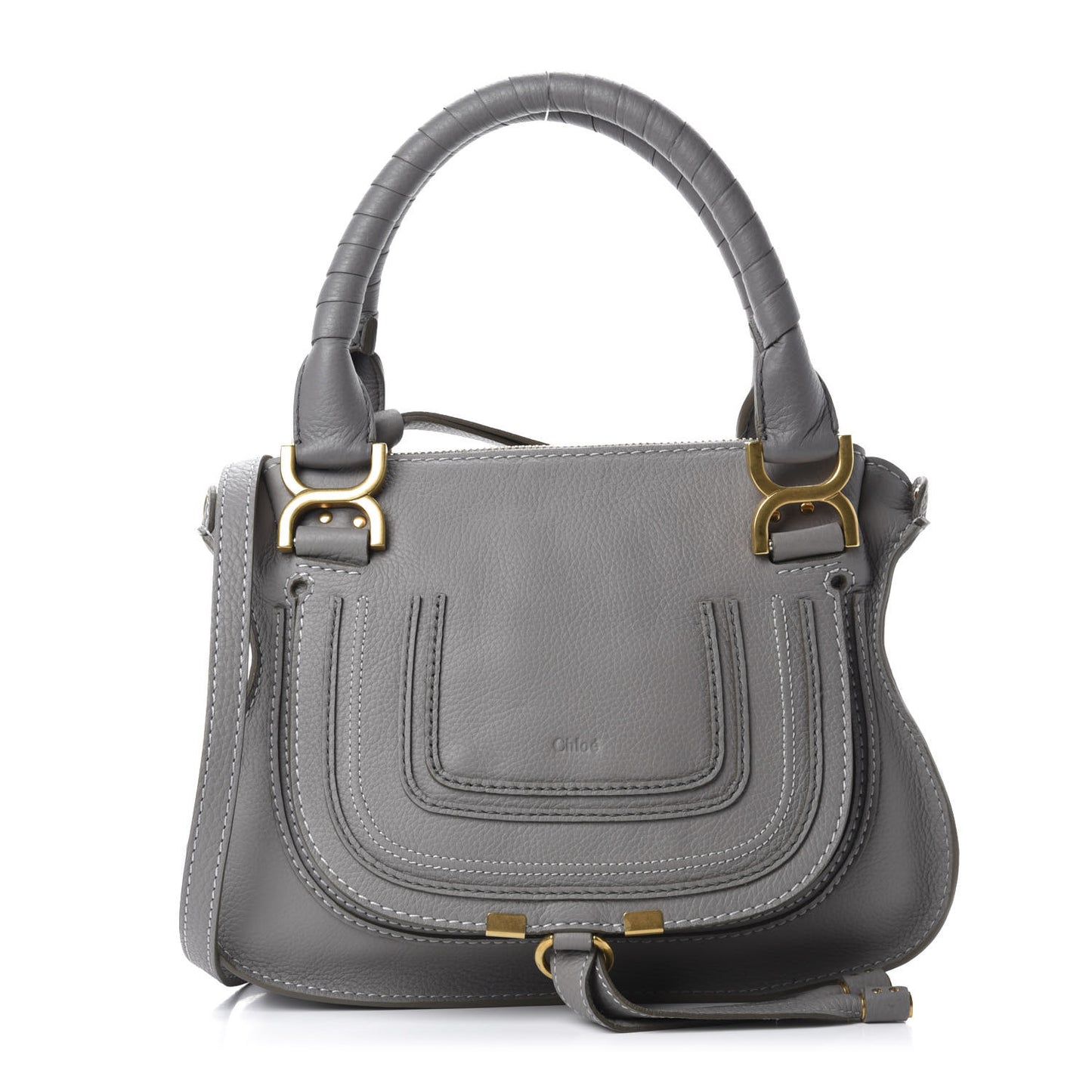 Calfskin Small Marcie Satchel Cashmere Grey