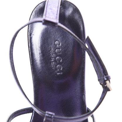 Gucci Metallic Nappa Crystal GG Thong Sandals 36 Purple 5 of 8