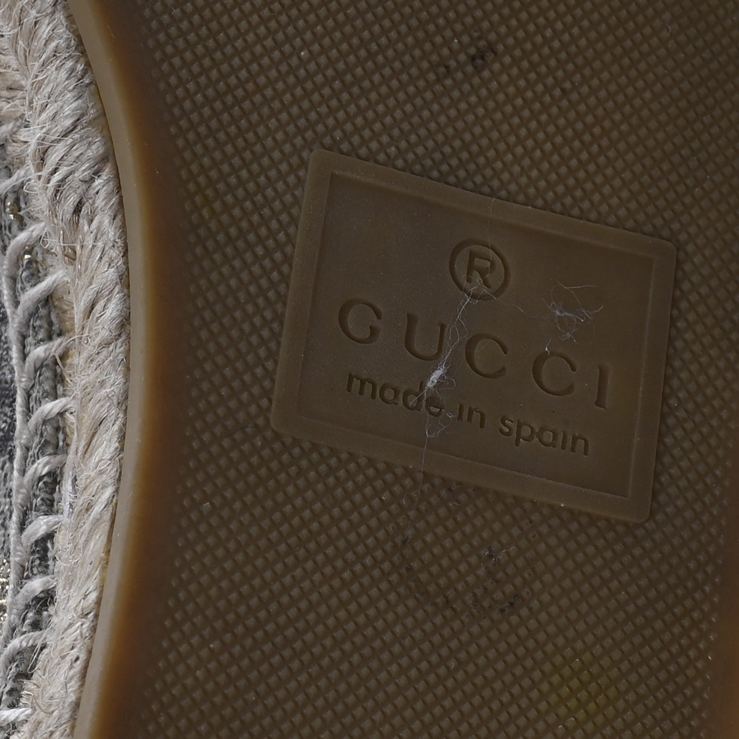 GG Supreme Monogram Bees Espadrille Flats 37.5 Beige Ebony Oro Black