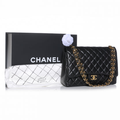 Chanel Lambskin Quilted Maxi Double Flap Black 6 of 10