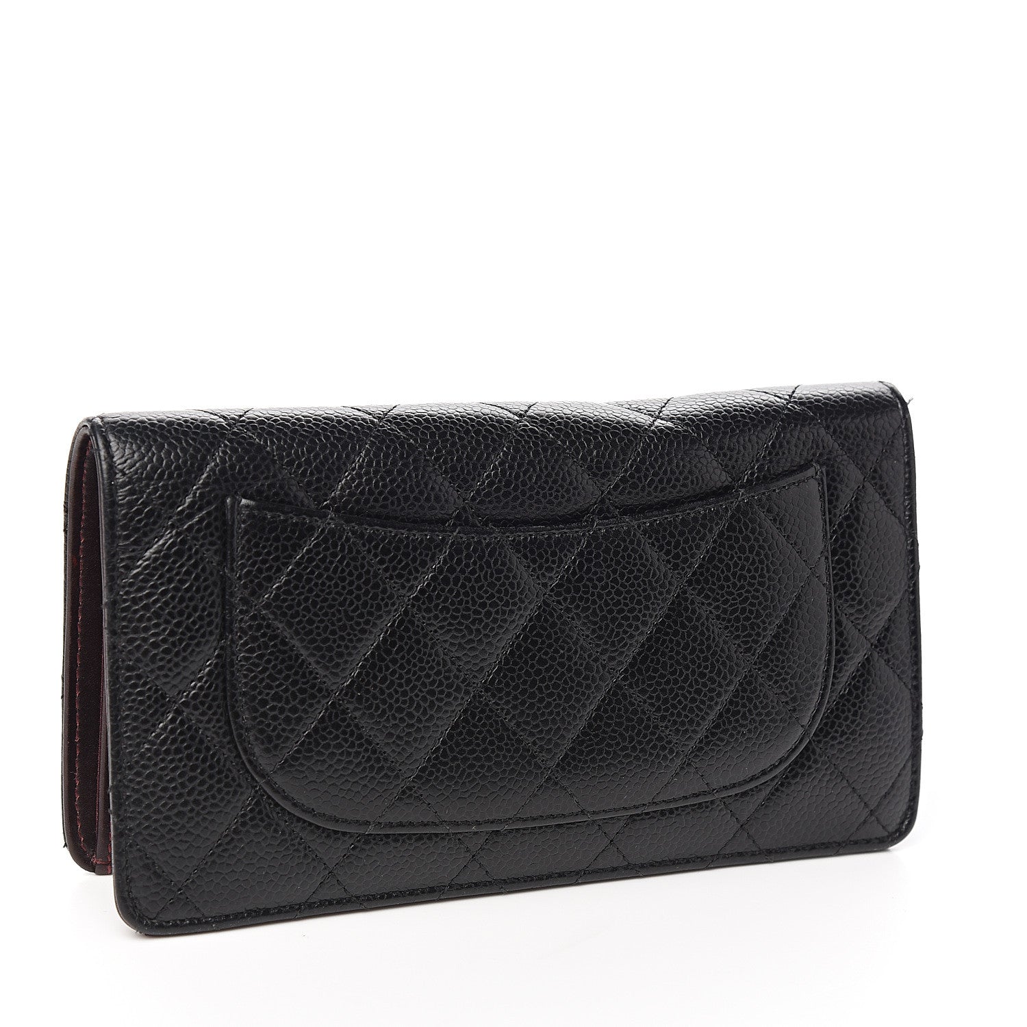 Chanel Caviar Quilted Yen Wallet Black 2 of 7