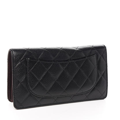 Chanel Caviar Quilted Yen Wallet Black 2 of 7