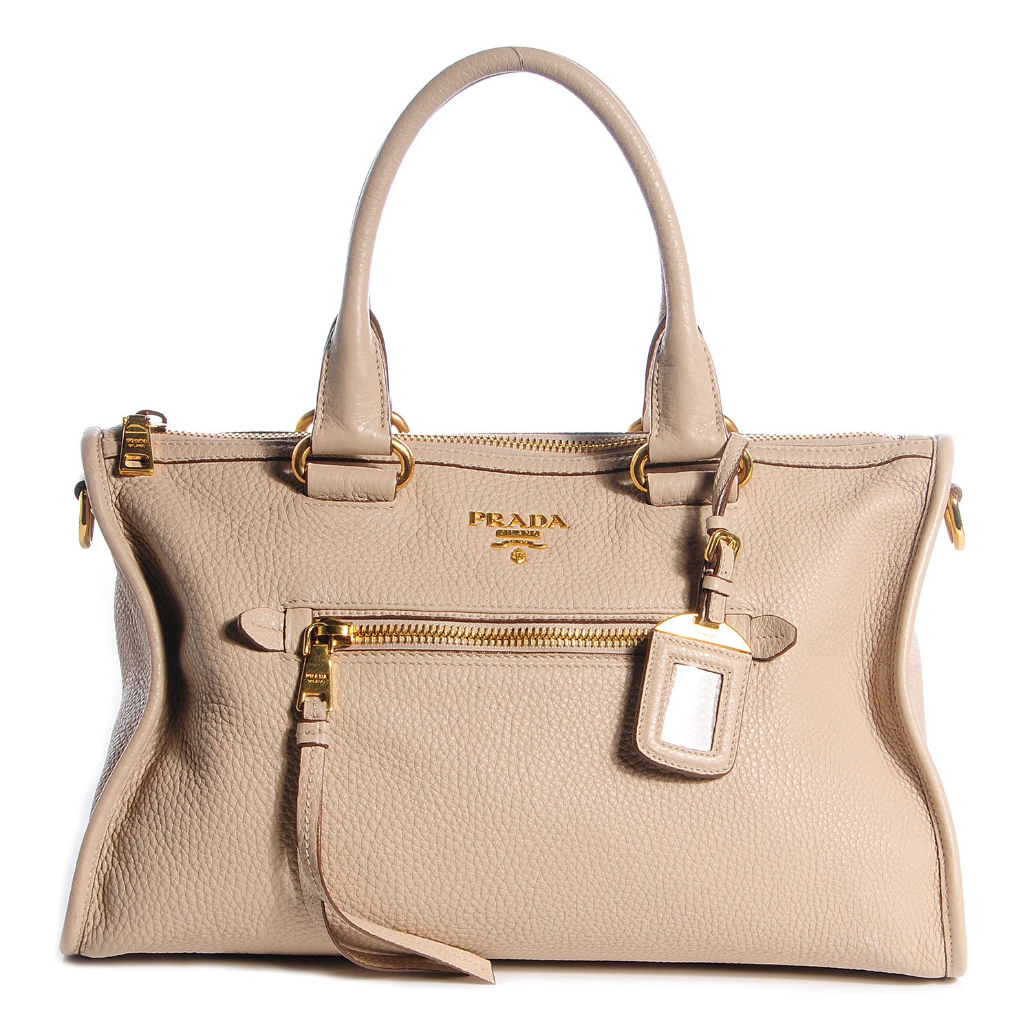 Prada Vitello Daino Shopping Satchel Visone 1 of 9