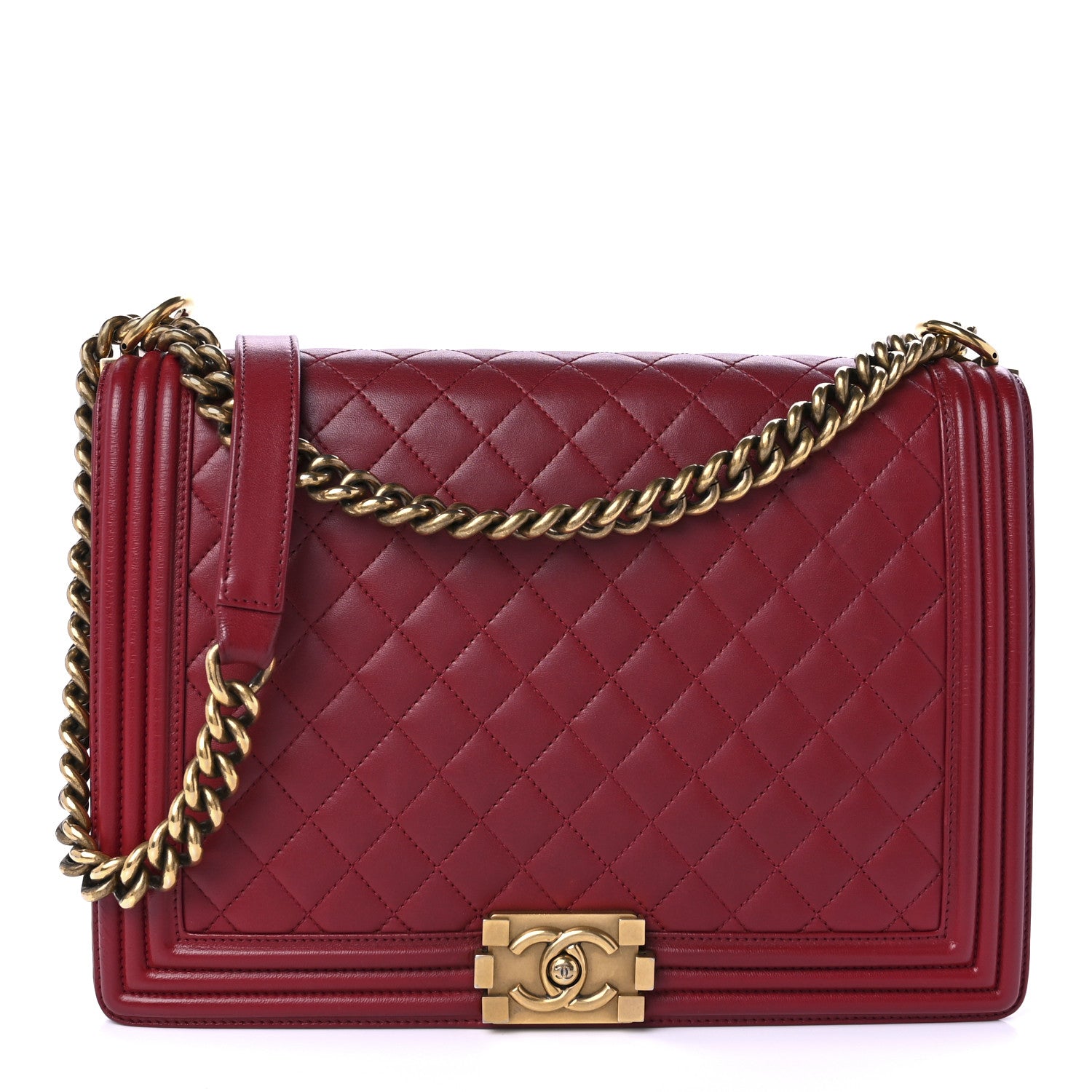 Chanel Lambskin Quilted Large Boy Flap Red 1 of 8