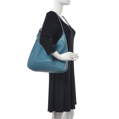 Hermes Taurillon Clemence Trim II 35 Shoulder Bag Blue Jean 2 of 15