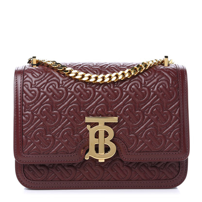 Burberry Calfskin Monogram Embossed Small TB Chain Bag Oxblood 1 of 10