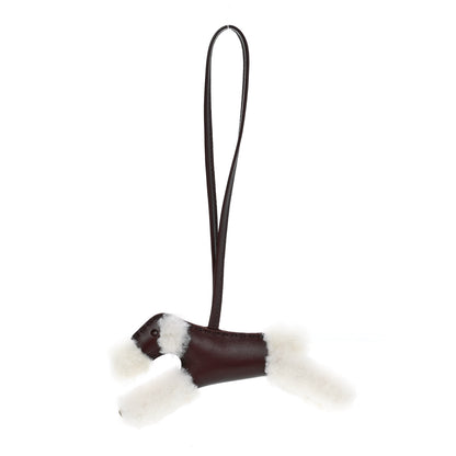 Hermes Milo Lambskin Shearling Budy Charm Rouge H 1 of 5