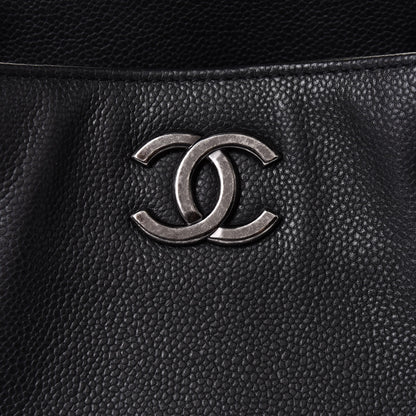 Chanel Metallic Grained Calfskin Medium Woven Chain Shopping Tote Black 7 of 10