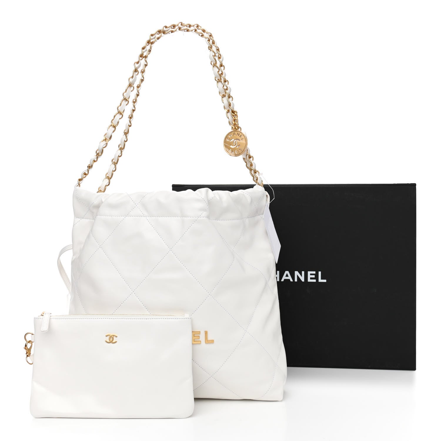 Chanel Shiny Calfskin Quilted Small Chanel 22 White 12 of 12