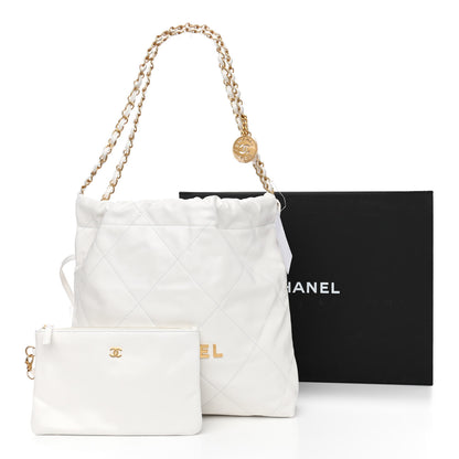 Chanel Shiny Calfskin Quilted Small Chanel 22 White 12 of 12